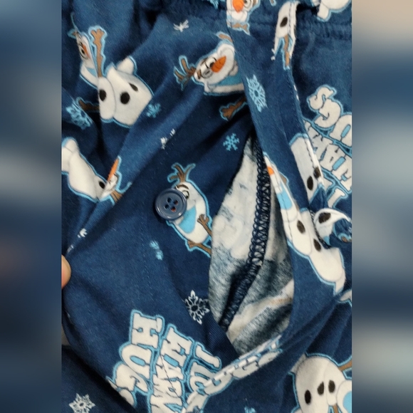Disney Blue Olaf  Frozen Drawstring Size XL loungewear PJ bottoms Old Child - Picture 4 of 10